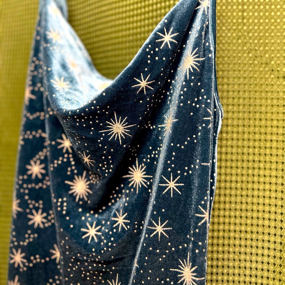 Teal Stardust Midi Dress - 00s inspired
